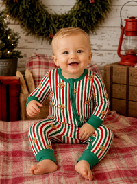 Gingerbread 2-Way Zip Romper