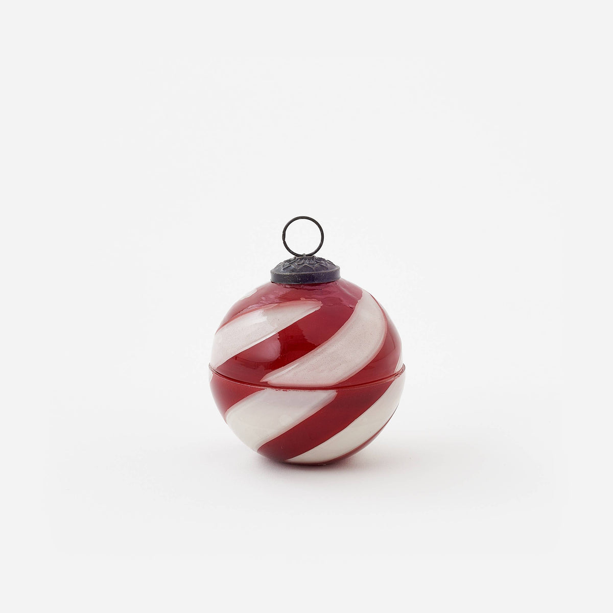 Peppermint Ornament Glass Candle