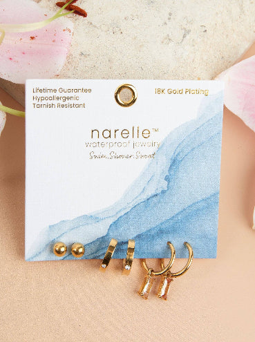 Waterproof Charm Hoop Earring Trio