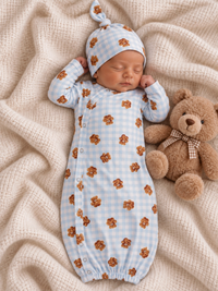 Blue Teddy Picnic Gown