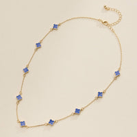 Enamel Clover Station Necklace