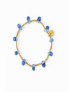 Hope Brass Stretch Blue Glass Bracelet