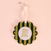 Evergreen Stripes Picture Frame Ornament