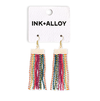 Adaline Alternating Beaded Fringe Earrings