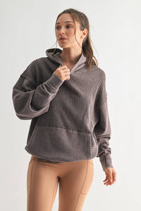 Espresso Waffle Knit Hoodie