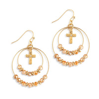 Champagne Beaded Prayer Earrings