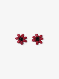 Red Flower Post Earrings