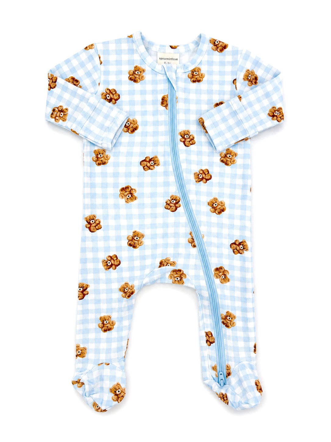 Blue Teddy 2-Way Zip Footie