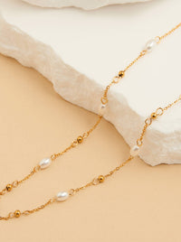 Waterproof Necklace 18" Pearl & Bead Station Narelle