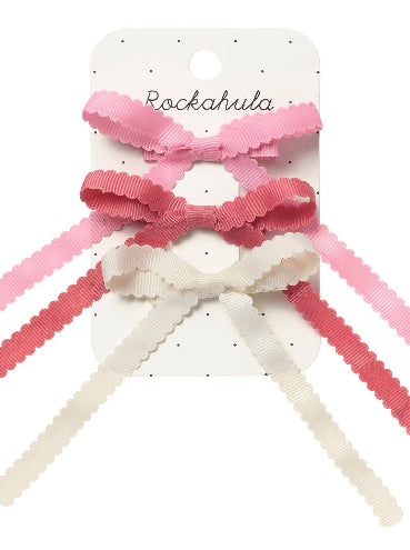 Scalloped Bow Tie Clips 3 pack