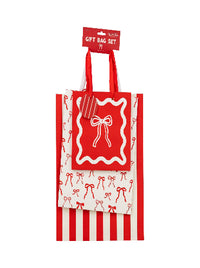 Christmas Bows Gift Bag Set
