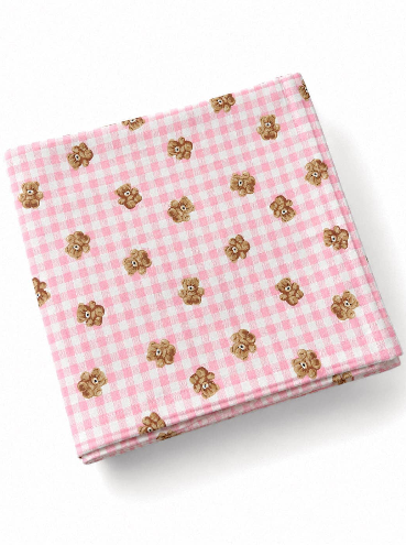 Pink Teddy Picnic Swaddle