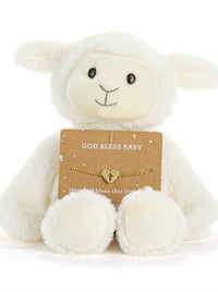 God Bless Baby Lamb + Bracelet