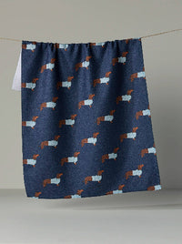 Coastal Dachshund Tea Towel