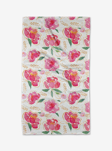 Pink Peony Tea Towel