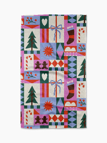 Festive Christmas Quilt Tea Towel