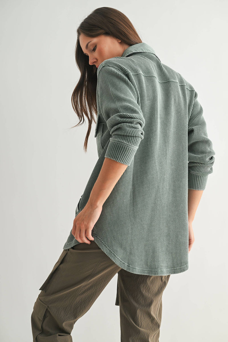 Silky Pine Waffle Jacket