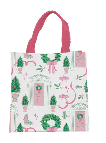 Compact Pink Christmas Tote