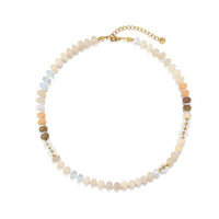 Stone Flower Glass Stainless Steel Necklace
