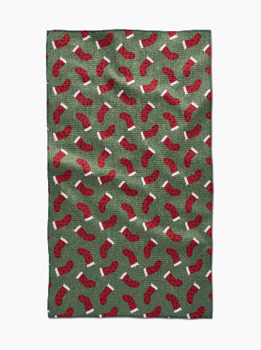 Heart Stockings Tea Towel