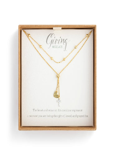 Charm Necklace Heart and Cross