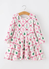 Ballet Christmas Bow Flare Dress