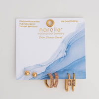 Waterproof Rectangle Hoop Earring Trio