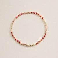 Beaded Heart Charm Stretch Bracelet
