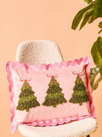 Twinkling Trees Throw Pillow