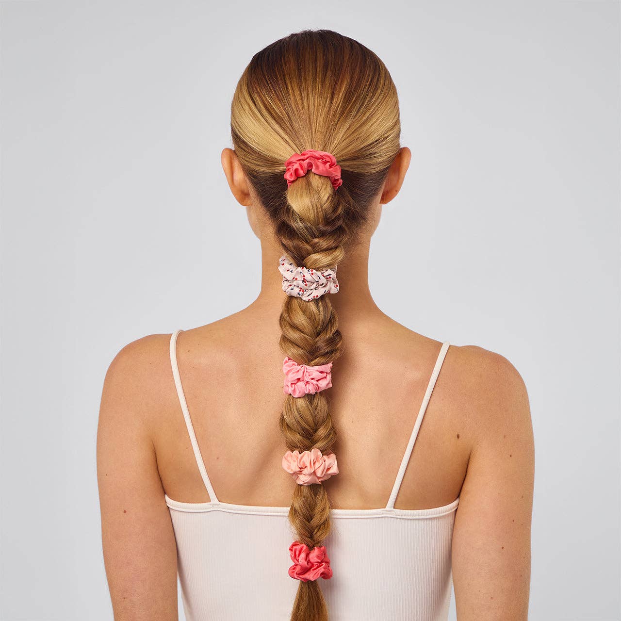 Cherry Blossom Satin Scrunchies