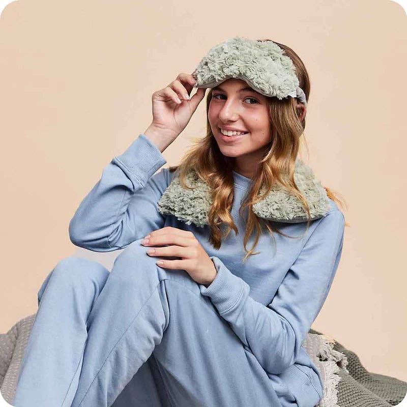 Curly Sage Green Warmies Eye Mask