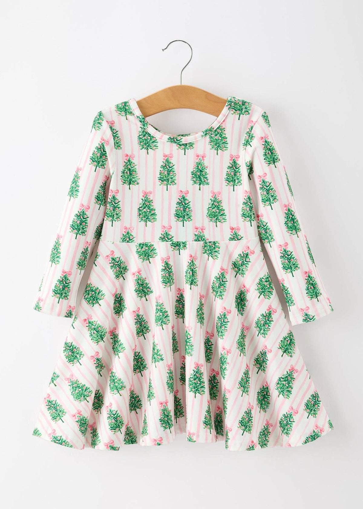 Christmas Pink Tree Twirl Dress
