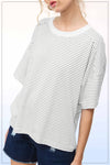 Drop Shoulder Striped Top