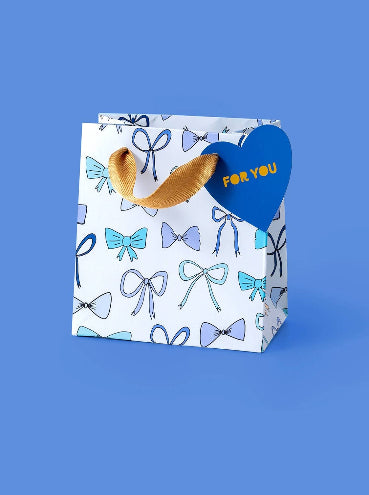 Gift Bags - Blue Bows - Small