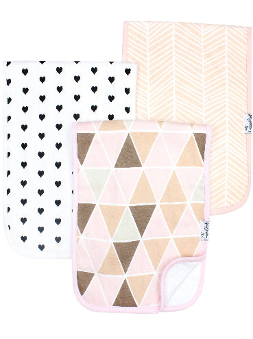 3 Pack Premium Burp Cloths - Blush