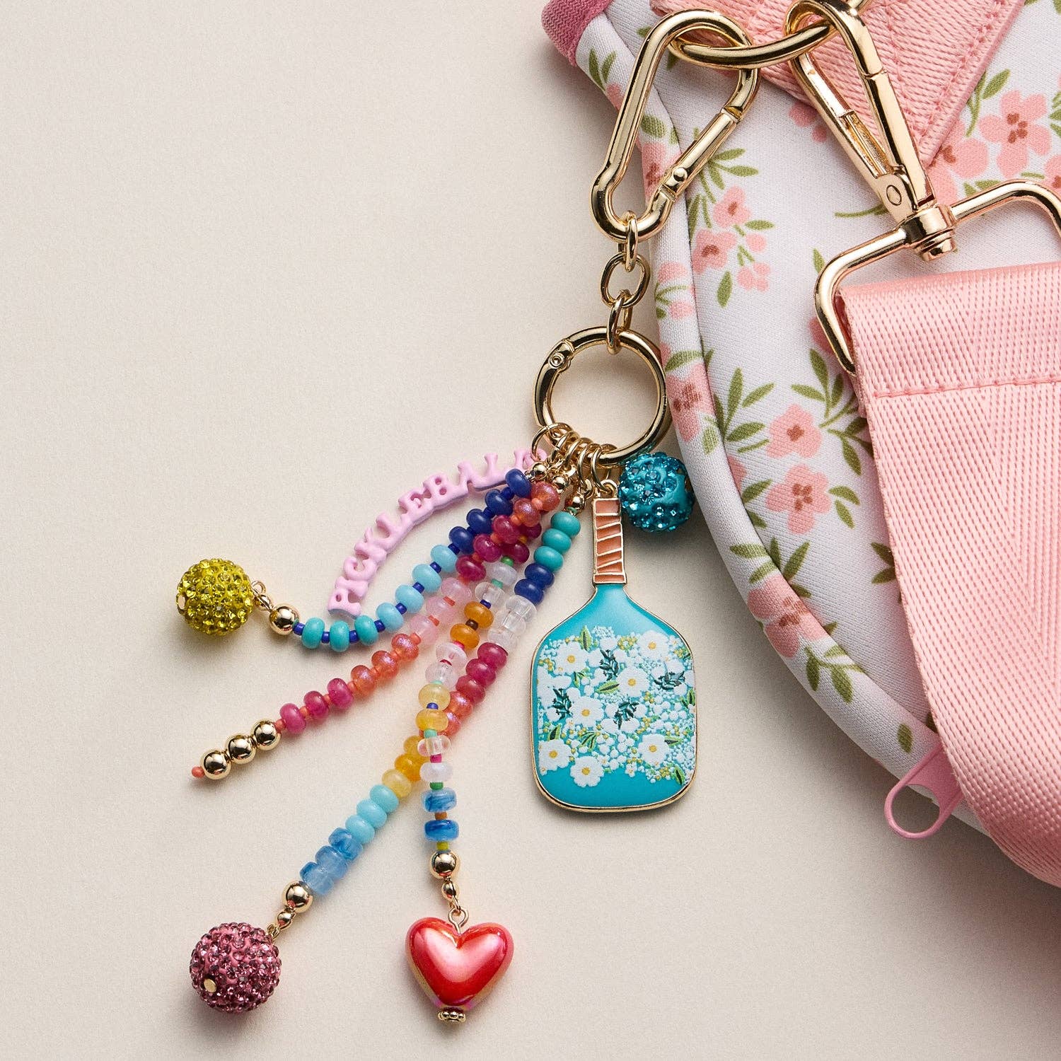 Colorful Pickleball Paddle Keychain