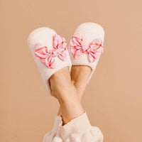 Festive Plaid Fuzzy Slippers