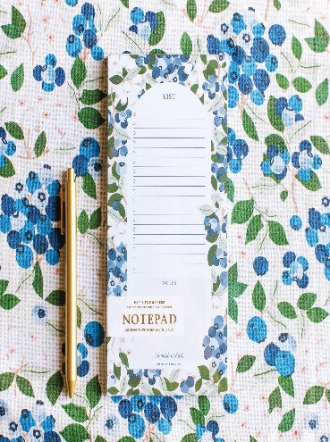 Blueberry Field Market List Notepad