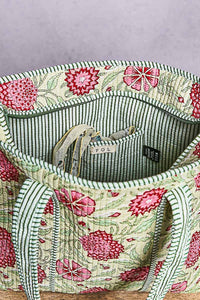 Mint Quilted Tote