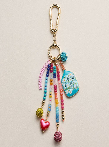 Colorful Pickleball Paddle Keychain