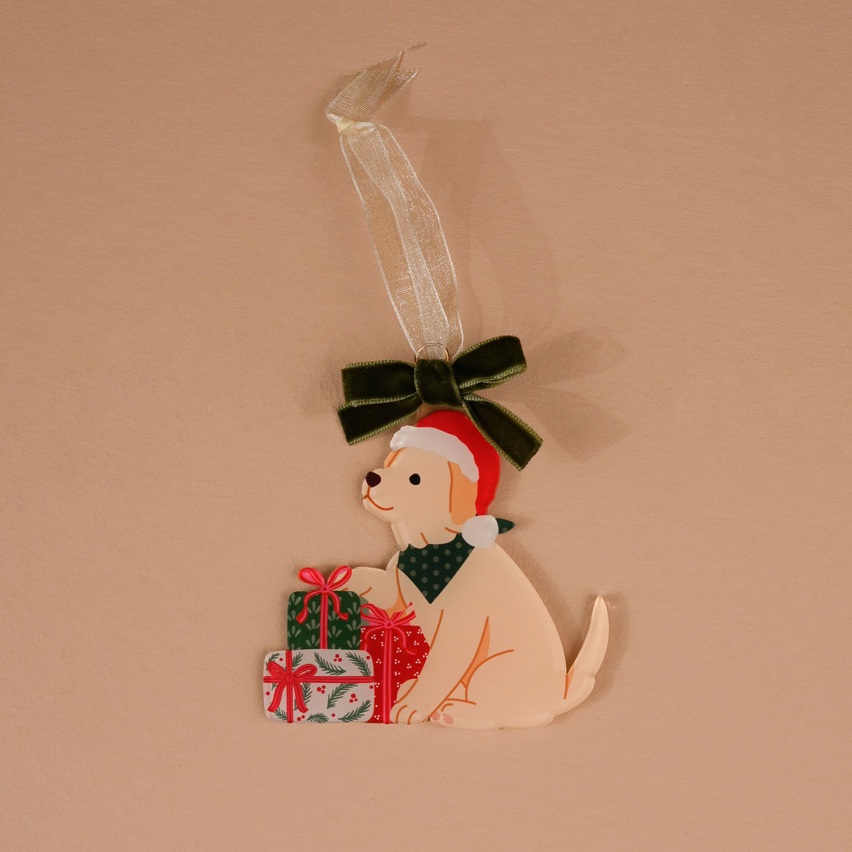 Acrylic Ornament-Santa Paws