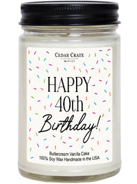 Happy 40th Birthday Candle