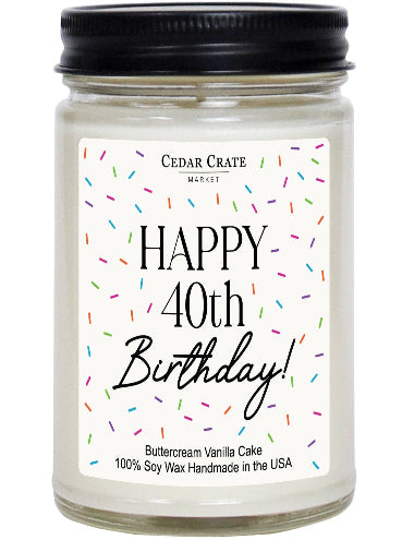 Happy 40th Birthday Candle