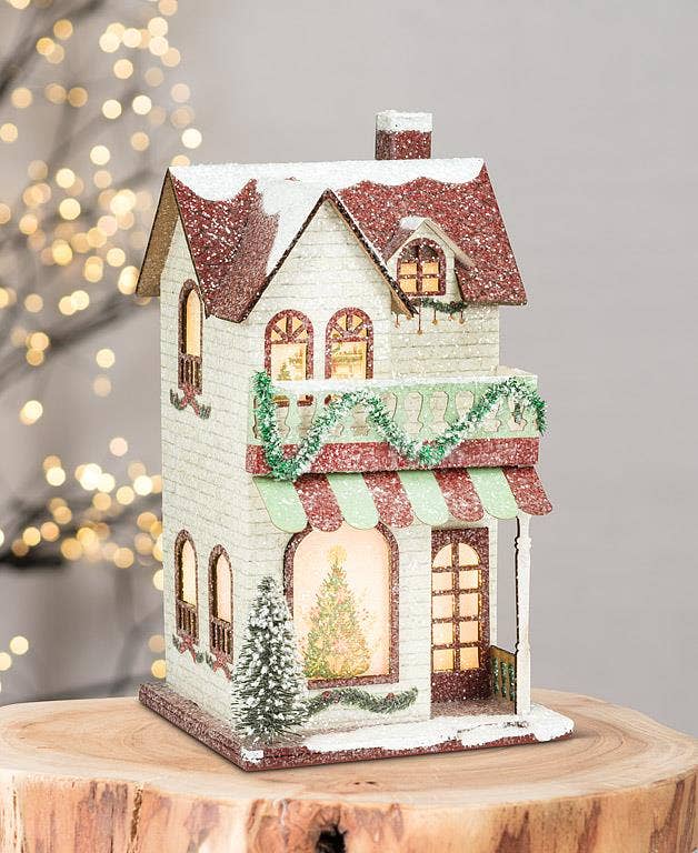 Lighted House with Balcony