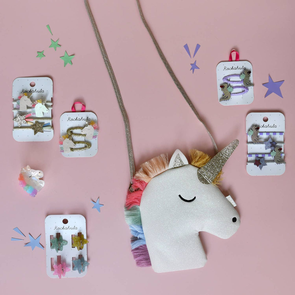 Rainbow Unicorn Hair Clips