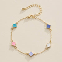 Enamel Clover Charm Bracelet