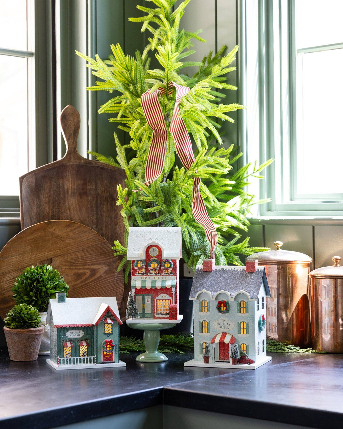Post Office Lighted Village
