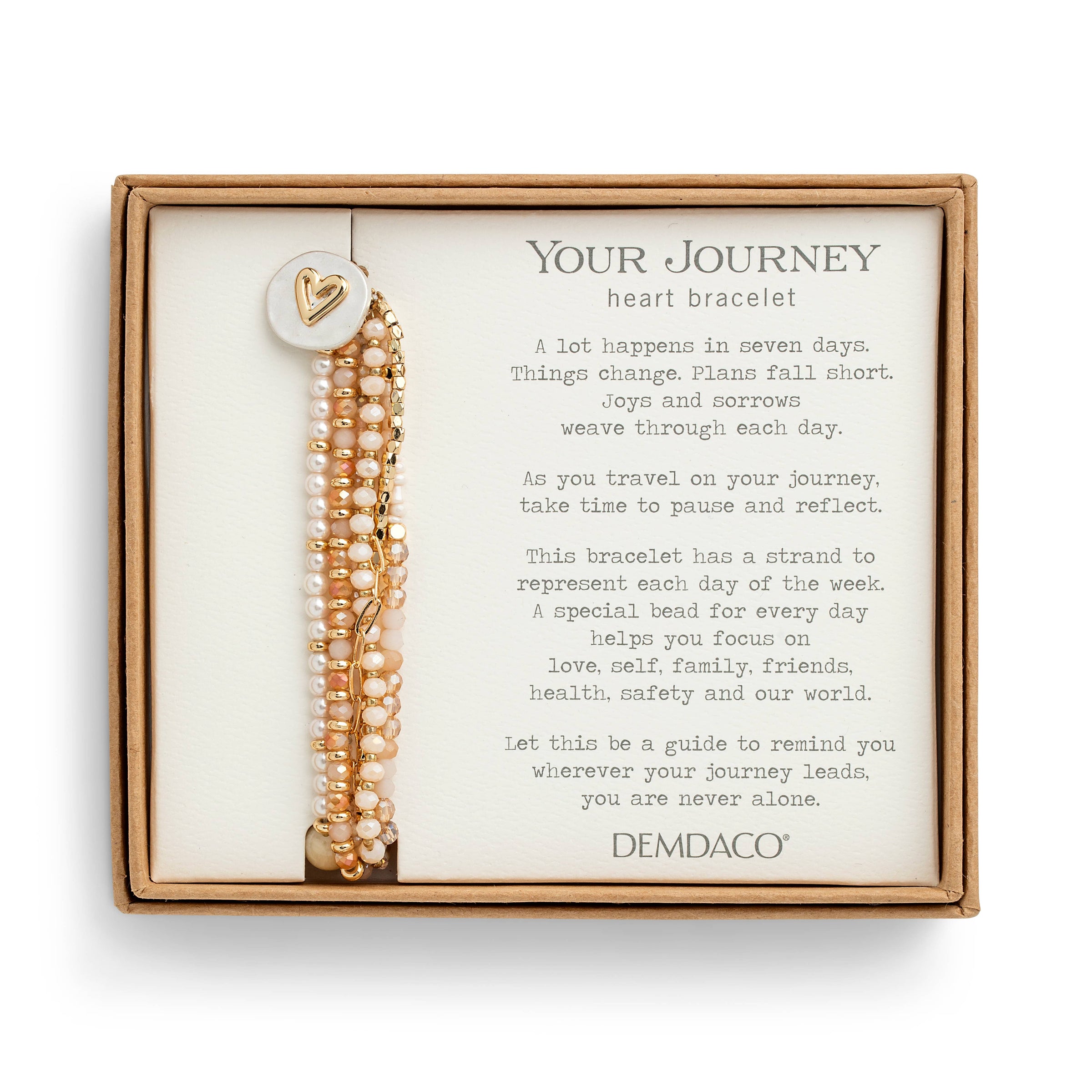 Beaded Love Bracelet - Champagne