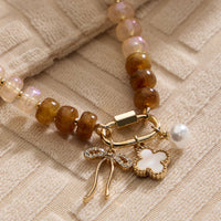 Bead Necklace with Trio Charms