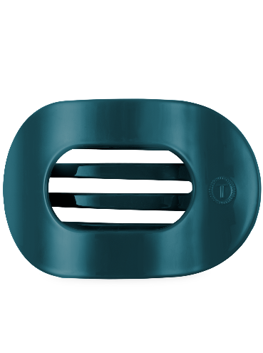 Teal With It Large Flat Round Hair Clip